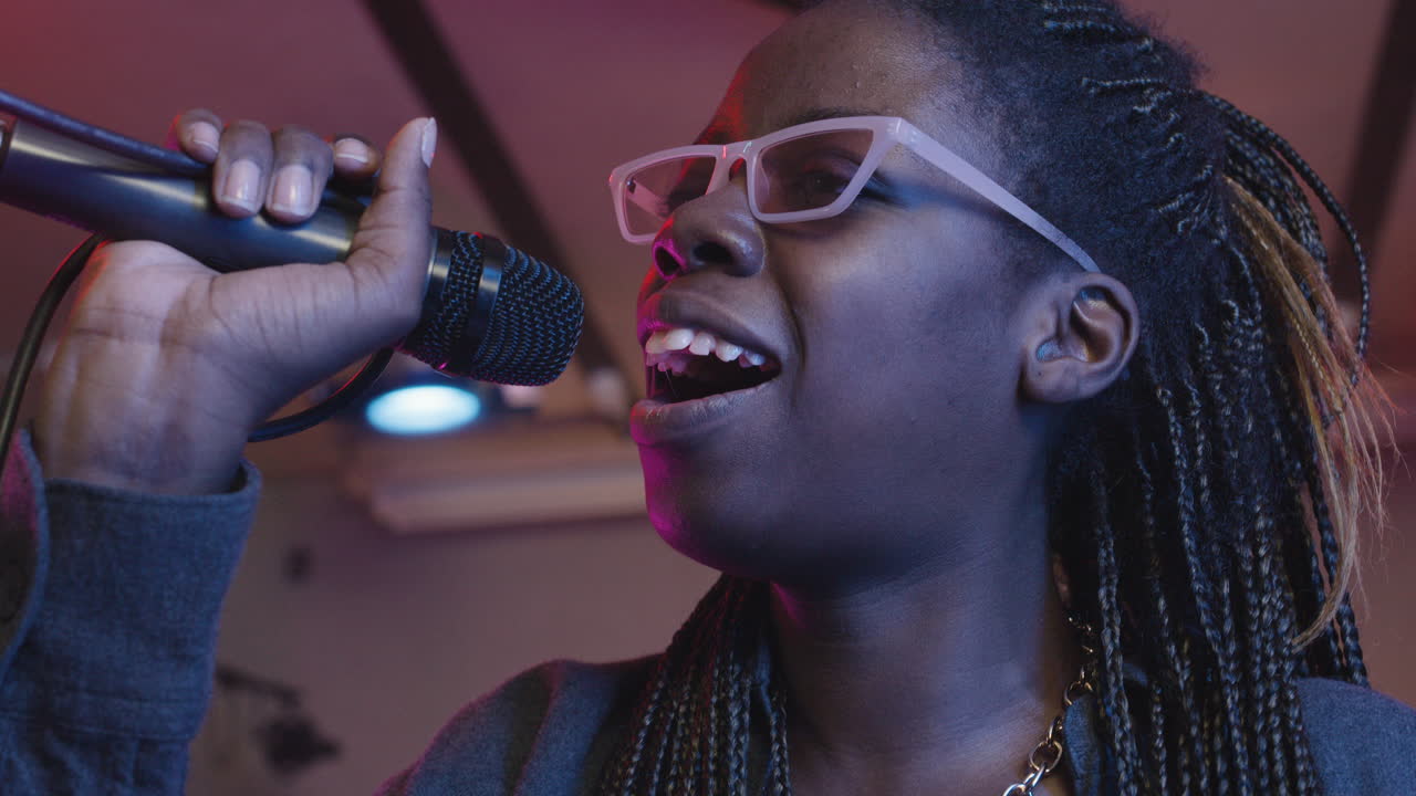 Female Vocalist Singing During Band Reharsal 2