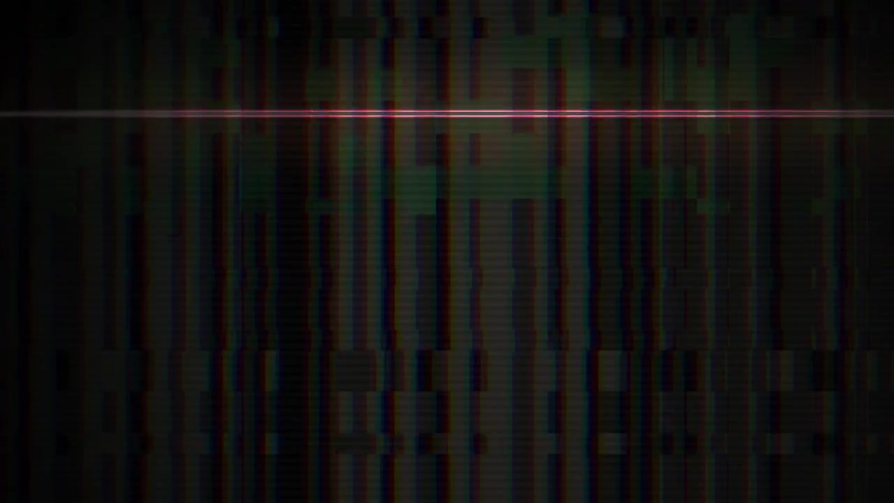 Abstract Digital Glitch Effect with Flickering Scanline and Noise
