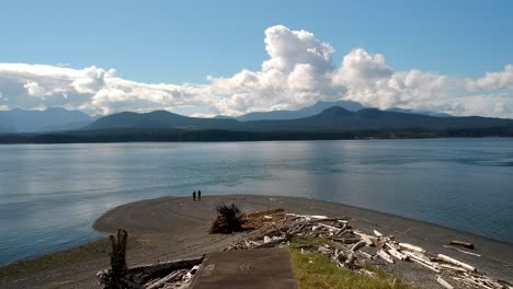 drone shot of lighthouse on west coast island sointulia