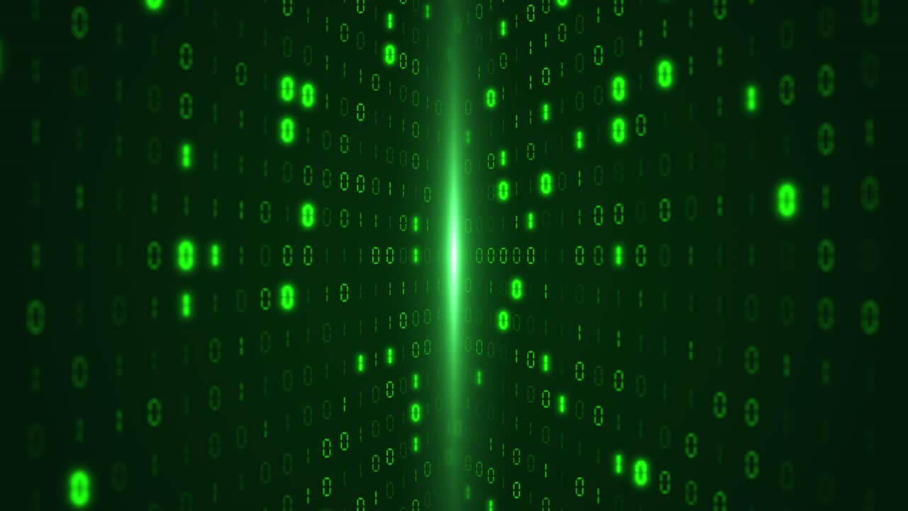 Digital number code green color screen