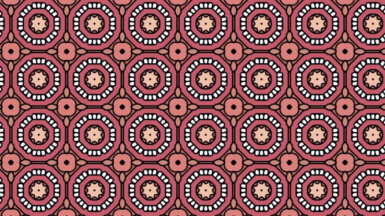 Geometric cube pattern on pink background, spinning graphic