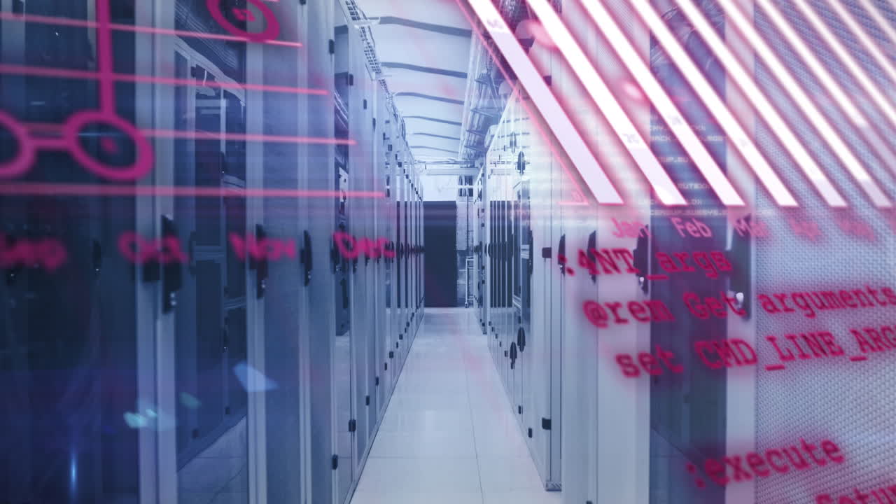 una animación del procesamiento de datos y las estadísticas sobre un fondo transparente.