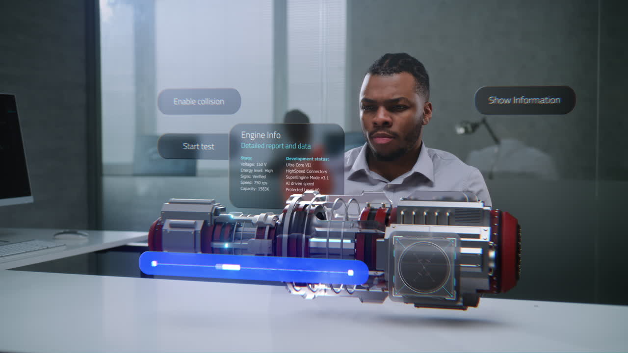 Engine diagnostics and analysis with augmented reality interface