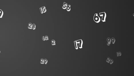 Random numbers, figures, and symbols move towards the left in a vast and empty space