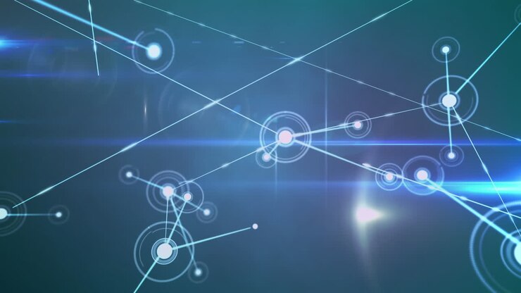 Animation of network of connections with spots