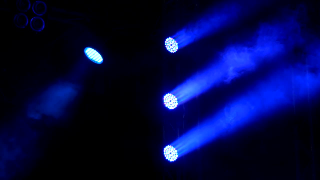 Blue lighting on stage