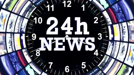 24시간 뉴스 텍스트 애니메이션, 모니터, 터널, 루프