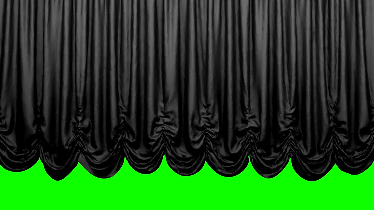 검은 오스트리아 극장 무대 커튼이 올라와 내려갑니다.