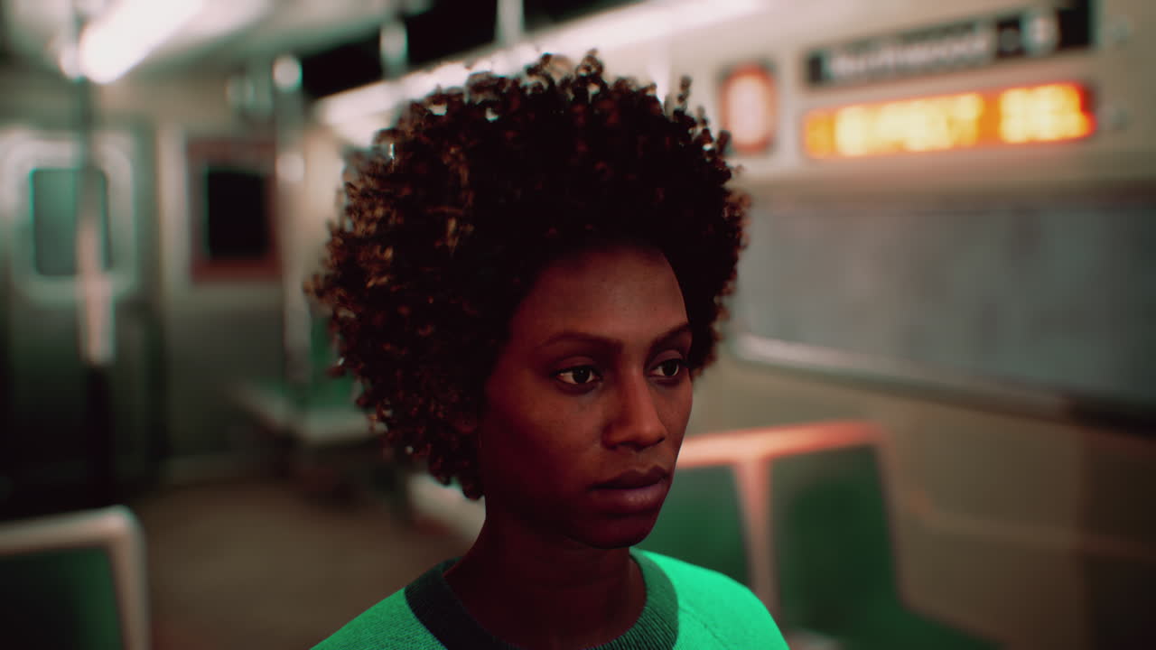 retrato en primer plano de una hermosa mujer afroamericana