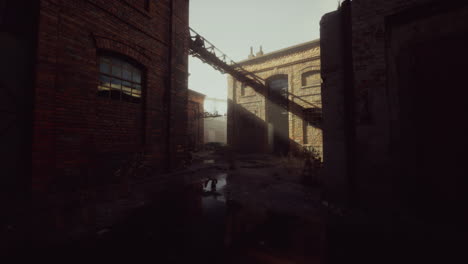 ruinas de una fábrica industrial muy contaminada