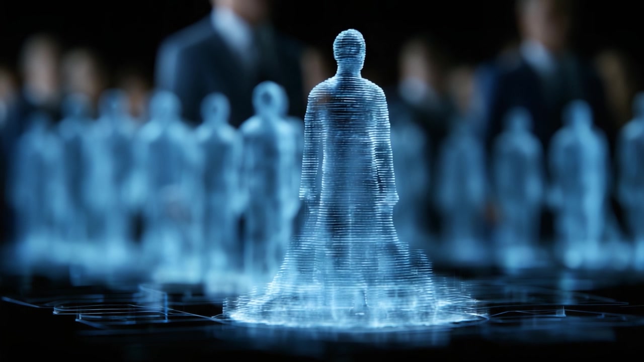 A Futuristic Representation of Individuality in a Sea of Data-Driven Connections: Exploring the Contrast Between Uniqueness and Collective Identity