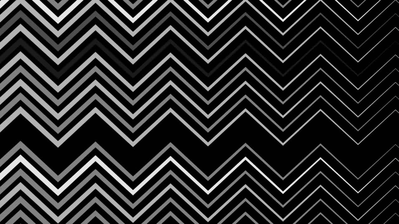 Digital animation of chevron pattern in seamless motion against black background