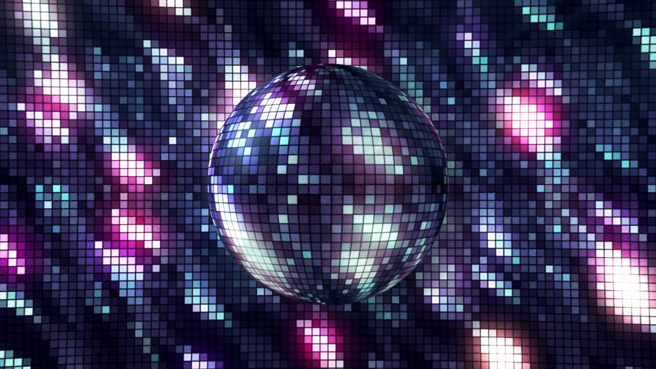 bola de discoteca en una cuadrícula de luces