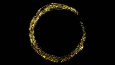 4k movimiento lento de aceite líquido a forma de círculo. la animación 3d incluye elemento alfa.