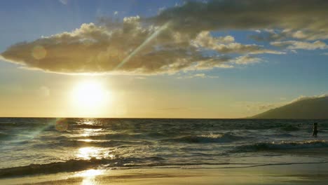 sunset beach scene