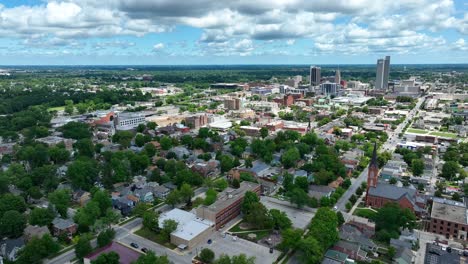 sprawling landscape of fort wayne, indiana on beautiful summer day