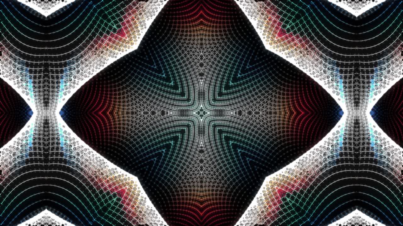 resumen de bucle sin costuras con fragmentos multicolores, adorno de caleidoscopio