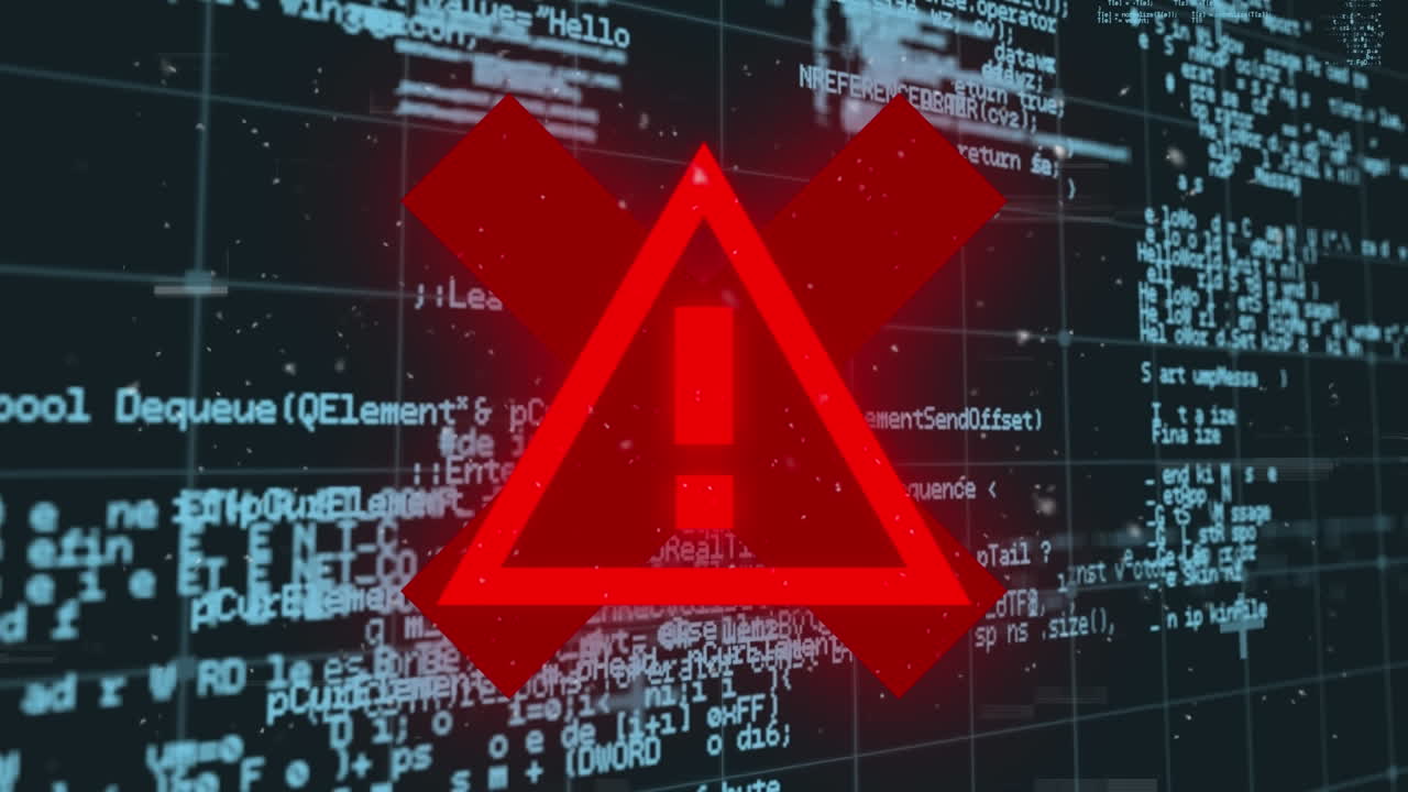 animación de la señal de advertencia sobre el procesamiento de datos