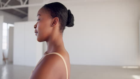 black woman, ballet and dance performance for art