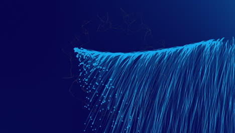 animación de senderos azules sobre un fondo azul oscuro