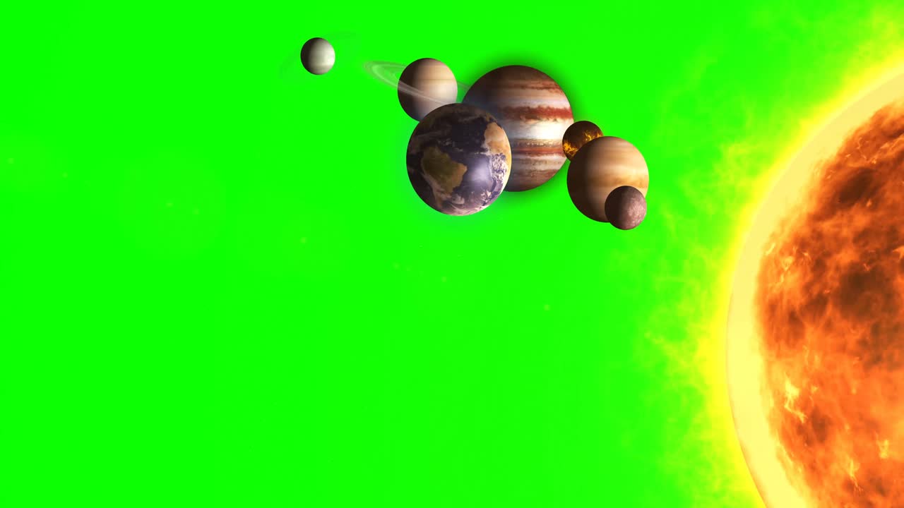 sistema solar con sol y planetas