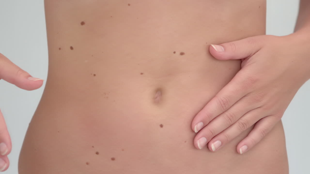 Woman slapping her belly