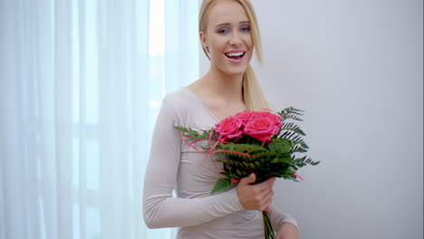 Pretty-Girl-Surprised-with-Bouquet-of-Flowers