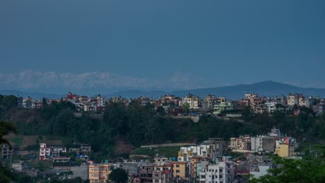 a time-lapse of the lights coming on in the city of kathmandu, nepal.