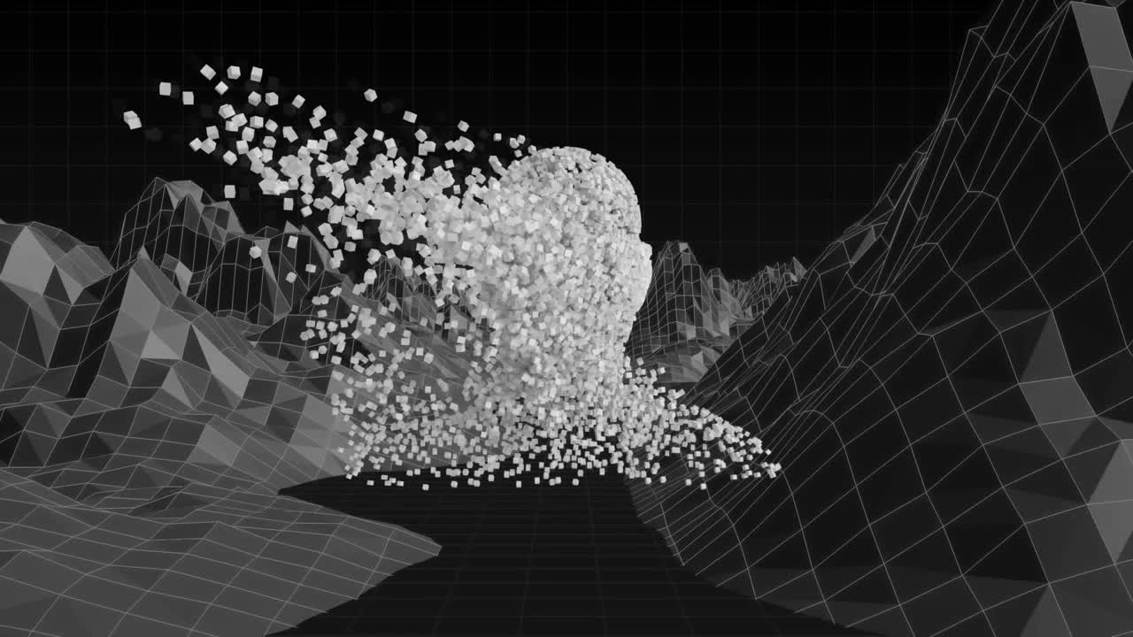 busto humano en movimiento sobre fondo negro