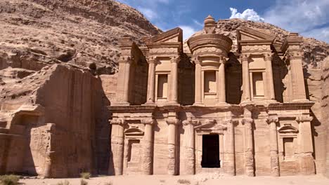 monastery carved on rock at petra