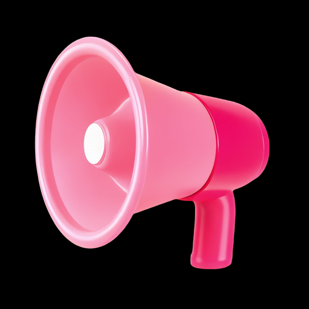 Megaphone 3d design animation isolated asset, transparent 4K video, alpha channel, ProRes 4444