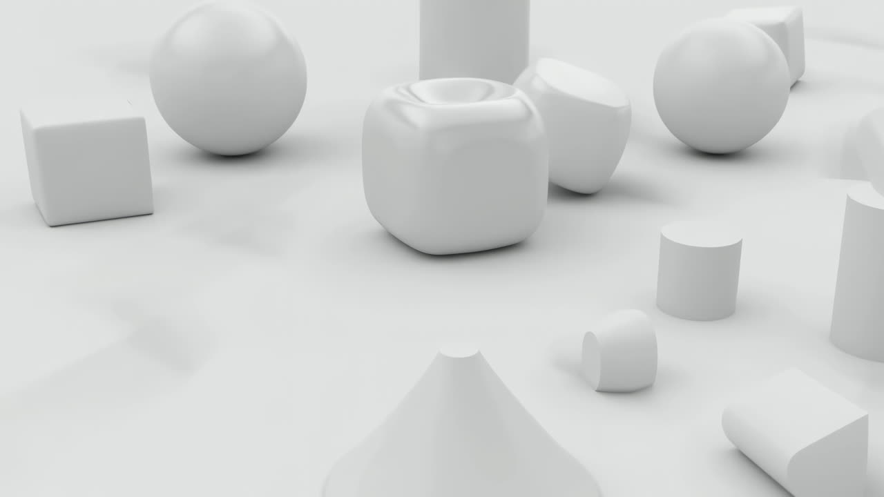 Minimalist 3D Render of Basic Geometric Forms