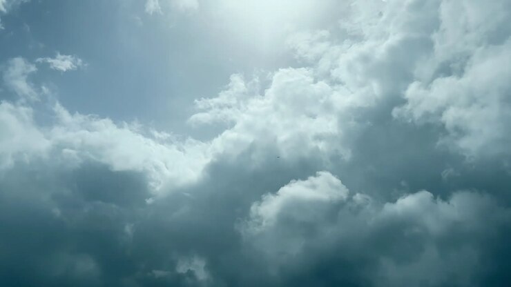 Beautiful sunny afternoon picturesque fluffy clouds timelapse