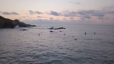 Punta-Zicatela-Puerto-Escondido,-Oaxaca-Aerial-Beach-Sunset-02