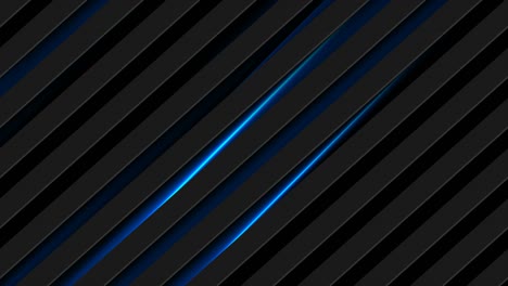 abstract black stripes with blue neon glowing light video animation