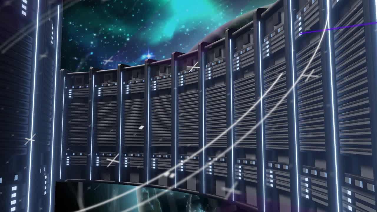 Animation of data processing over computer servers