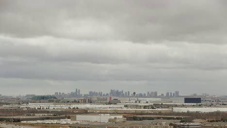 cloudy weather over the city of toronto, canada