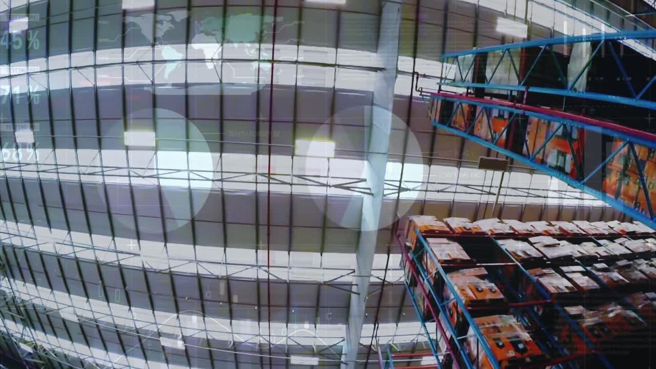 비어있는 창고에서 데이터 처리의 애니메이션