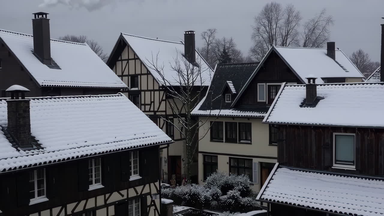 Snowy European Village
