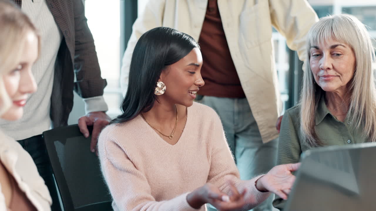 Business meeting with diverse team members collaborating in the office