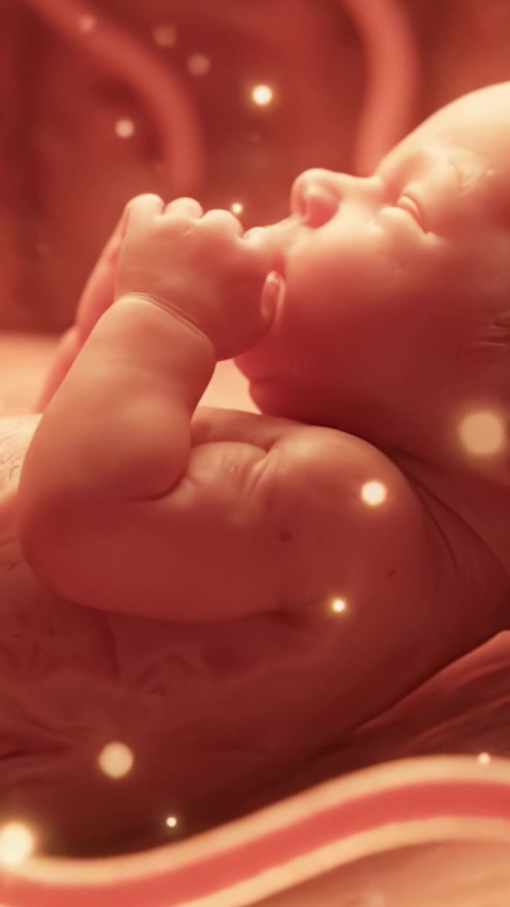 Um Lindo Vislumbre da Vida Inicial: Imagens Cativantes de um Bebê em Desenvolvimento em um Ambiente Uterino, Mostrando a Maravilha de Novos Começos.