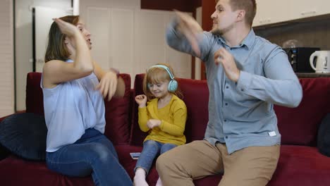 happy family having fun at home