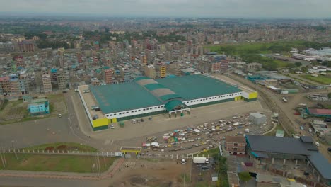 aerial footage of african urban settlement