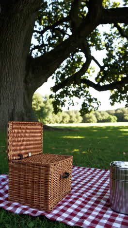 picnic in the park under a big tree