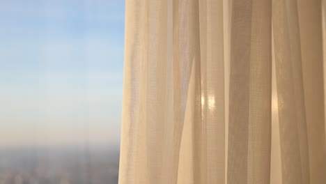 close up of clean fabric curtain