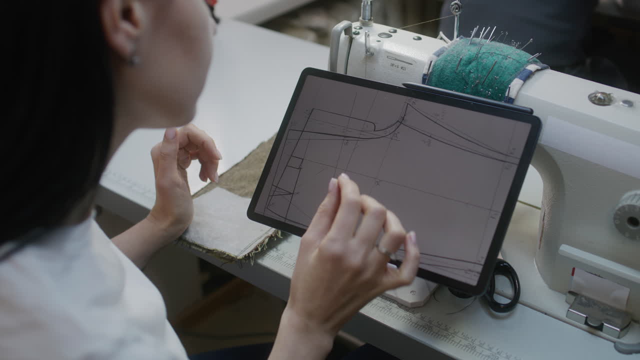 Fashion Designer Working on Digital Pattern