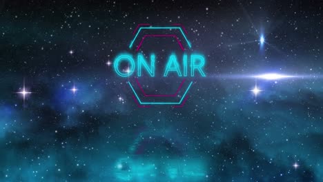animation of on air over night sky