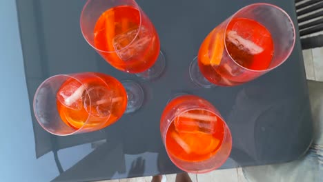 aperol spritz celebration on a patio