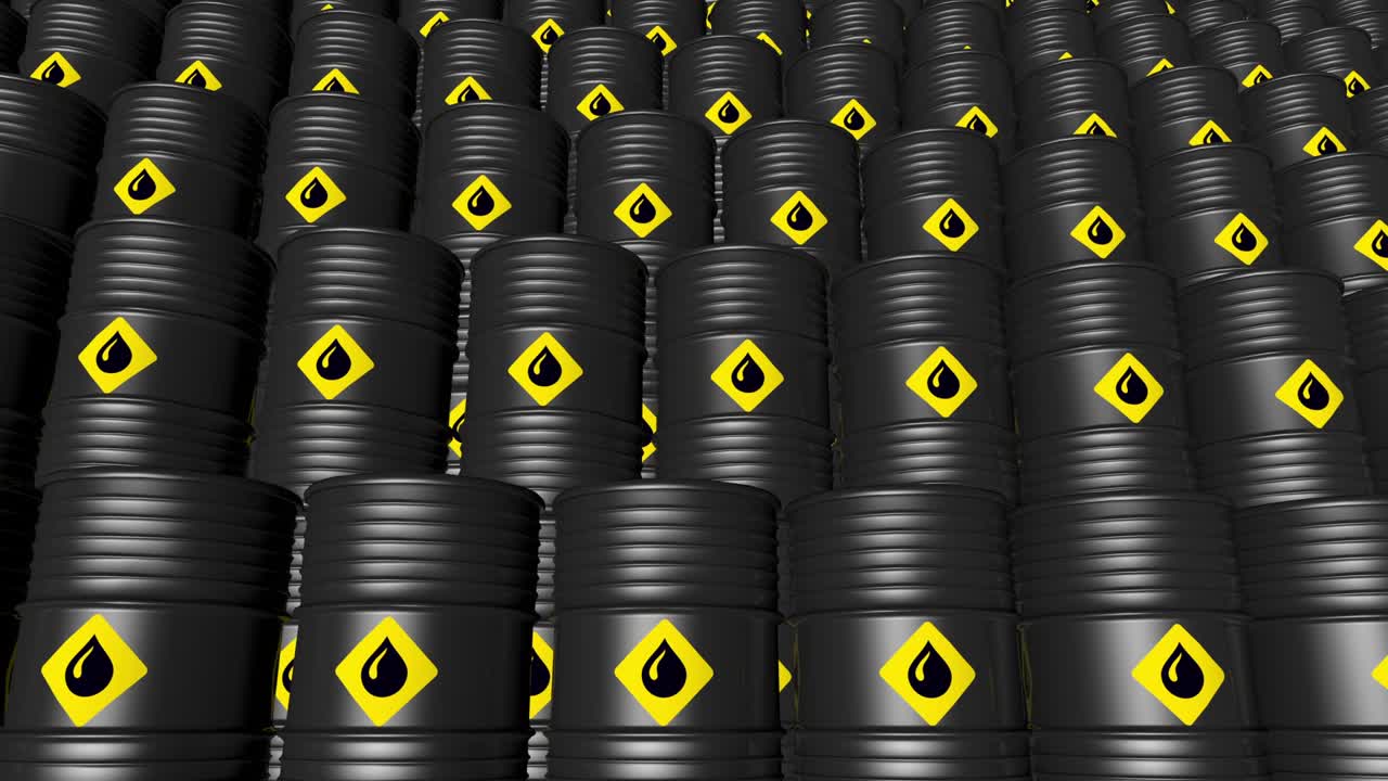 4k 많은 석유 배럴. 루프 된 배경