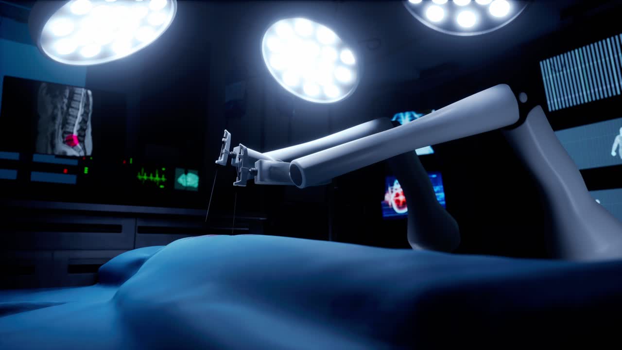 cirugía robótica en una sala de operaciones